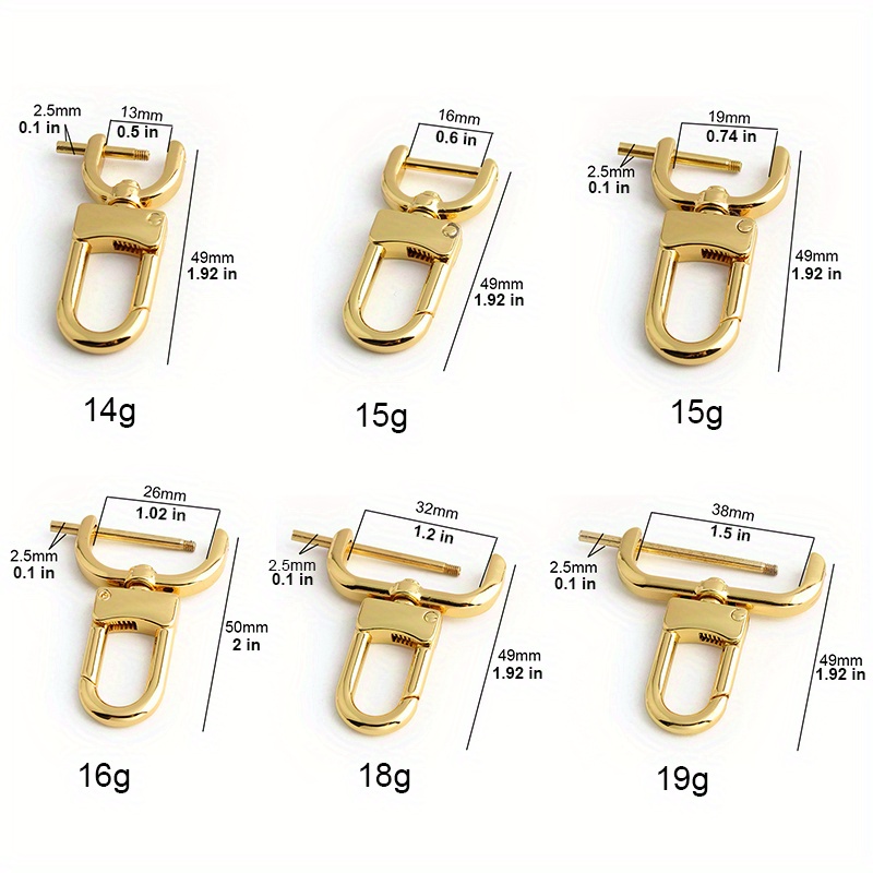 2 Stuks 13/16/19/25/32/38 Mm Metalen Verwijderbare Haak Trigger Clip riem Gesp Haak Gemakkelijk Reparatie Lederen Ambachtelijke Tas Riem Schroef Karabijnhaak
