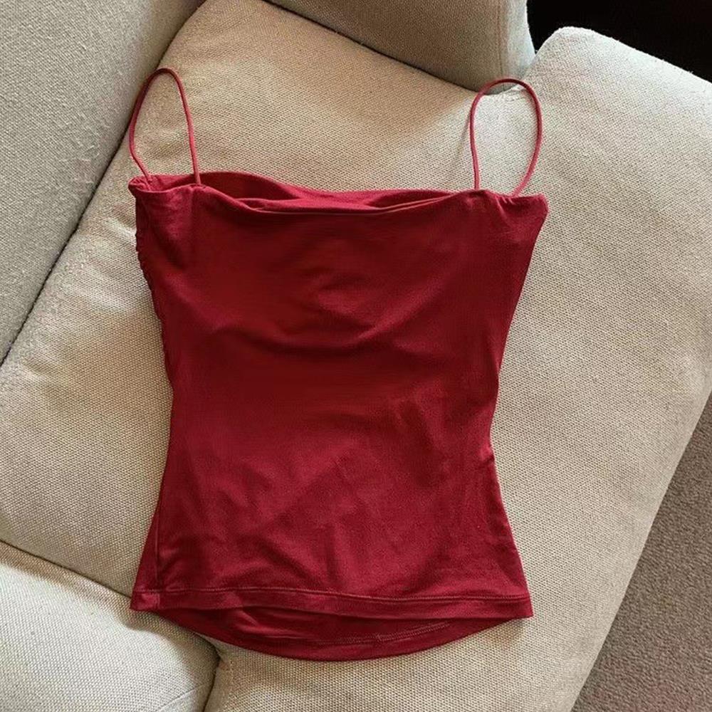 Y2K сексуальные топы на бретелях, женский укороченный топ на бретельках с бюстгальтером, облегающий топ на бретельках без рукавов, базовые футболки на бретельках, корейская одежда