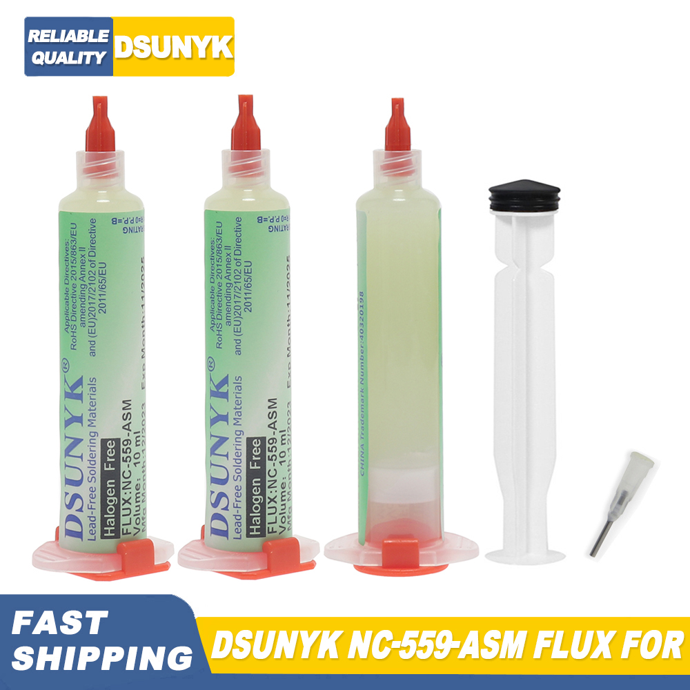 Sfere Bga con flusso Nc-559-asm, saldatura liquida per siringa da saldatura pasta saldante flusso da 10 ml per saldatura senza pulizia strumenti di saldatura