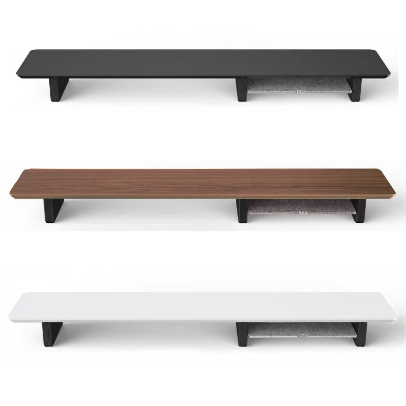 Walnut Wood Computer Desks Laptop Riser Shelf with Storage Office Home Workspace Organizer Stylish Monitor Stand for Desk Decor