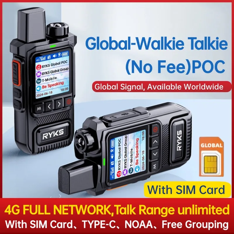Walkie Talkie Poc Radio Global 4G, 5000Km, largo alcance, Camping, Radioaficionado bidireccional, compatible con Zello Dmr Baofeng Uv5R Quansheng Tk11