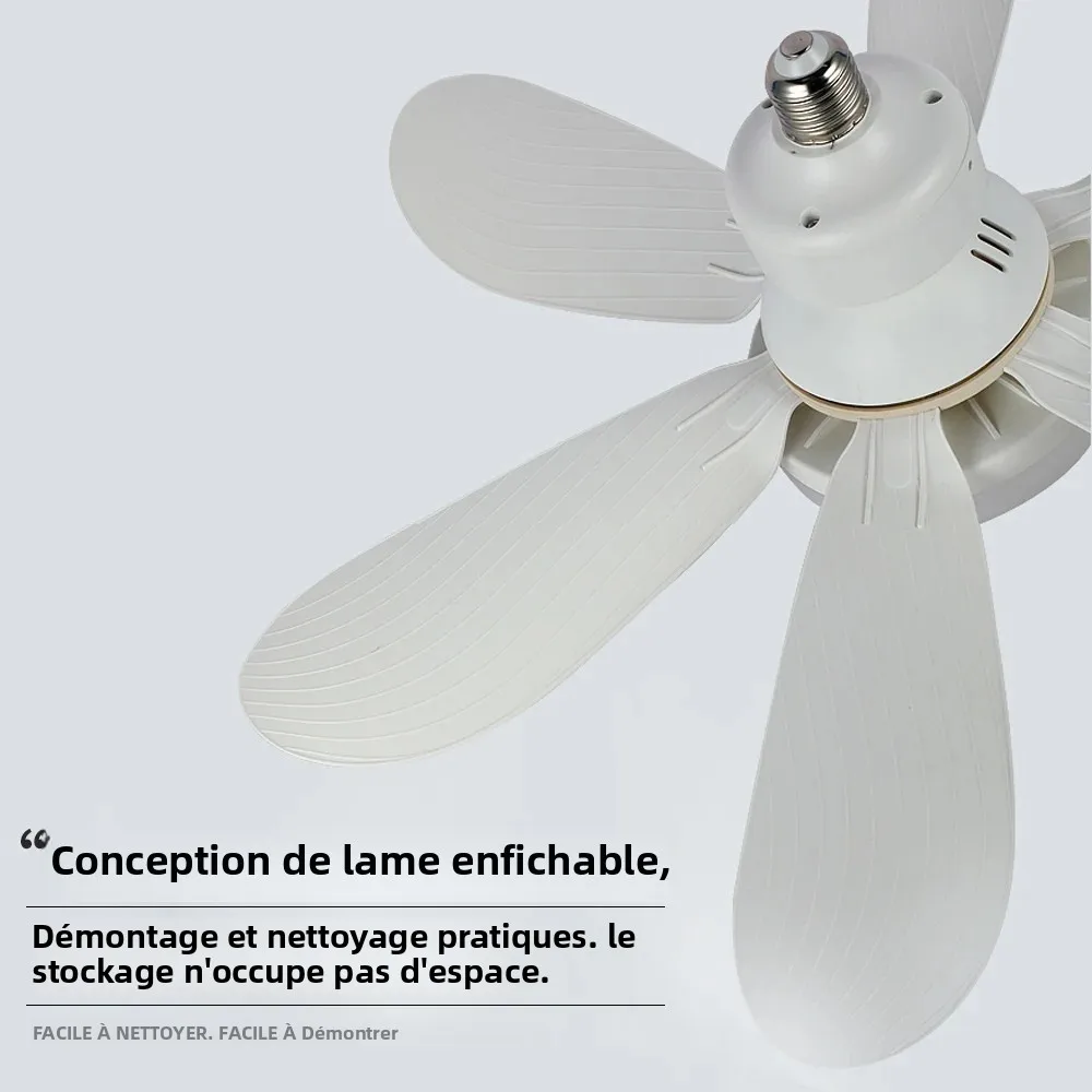 Accueil E27 Base ventilateur de plafond lumière avec 30W LED veilleuses 3 Modes d'éclairage réglables télécommande ventilateur de plafond à haute puissance éolienne