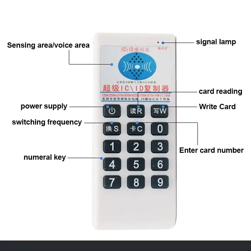 5yoa Handheld-Frequenz 125kHz bis 13,56 MHz Kopierer Duplikator Kloner RFID NFC IC Kartenleser Writer Access Tag Duplikator