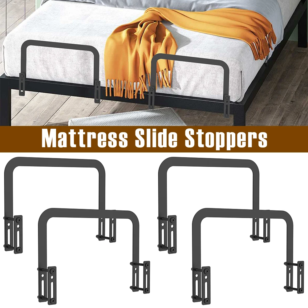 2/4Pcs ที่นอนสไลด์ Stoppers โลหะลื่นที่นอน Gripper ปรับที่นอน Retainer Bar สําหรับ Home โลหะเตียงกรอบ