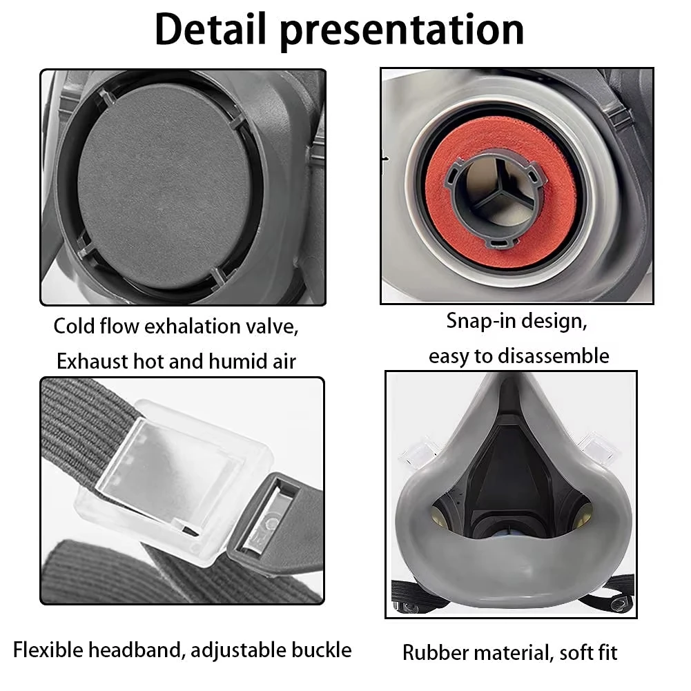 Gas Mask 6200 Set Vehicle Painting Spray with Cartridge Box 6001/6002 Orgainc Acid Vapors 5N11 Filters Dust-proof Mining