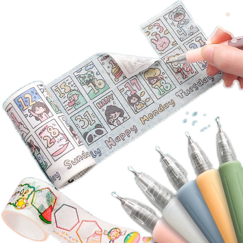 Paper Cut Knife Pen Refill Set Art Utility Knife Scrapbooking Cutting Tool Precision Sticker Washi Tape Cutter DIY Craft 1+4 Pcs