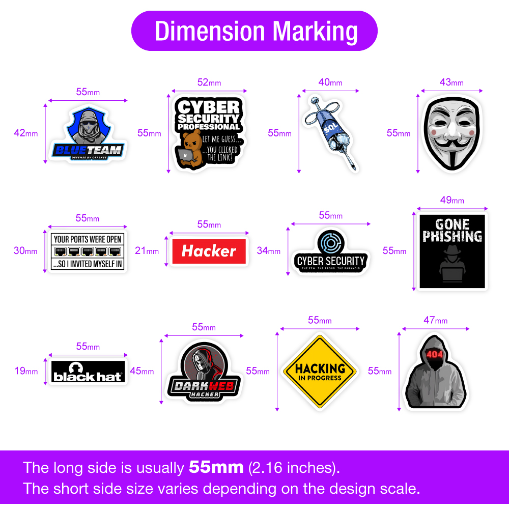 Cybersecurity Hackers Network Security Stickers DIY Gift Decal for Laptop Phone Scrapbook Luggage Decorative Bottles Waterproof