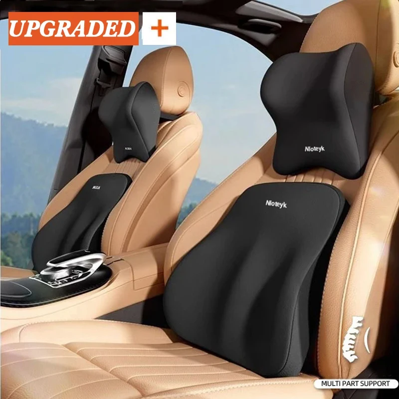 ใหม่รถสนับสนุนเอวหมอนหน่วยความจํา FoamAuto คอหมอนเอวสนับสนุนที่ถอดออกได้ล้างทําความสะอาดได้พนักพิง Universal รถเบาะ