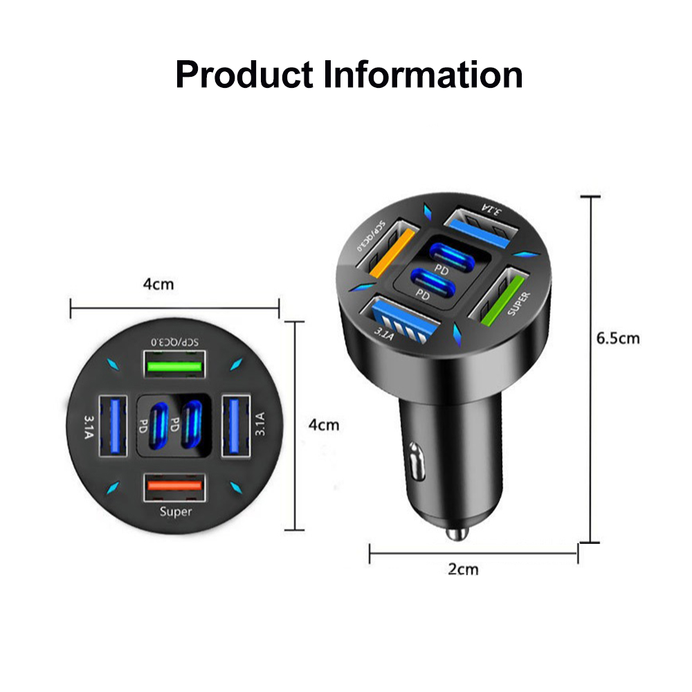 Ładowarka samochodowa 66 W USB typu C Szybkie ładowanie Ładowarka do telefonu iPhone 14 Pro Max Xiaomi Samsung Huawei Ładowarka samochodowa
