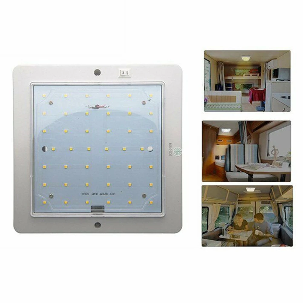 1PC 9 ワット 12 ボルト車キャラバン RV LED 屋根天井インテリアランプドームライトモーターホームトラックキャラバンバスボート Sqaure ルーフライト