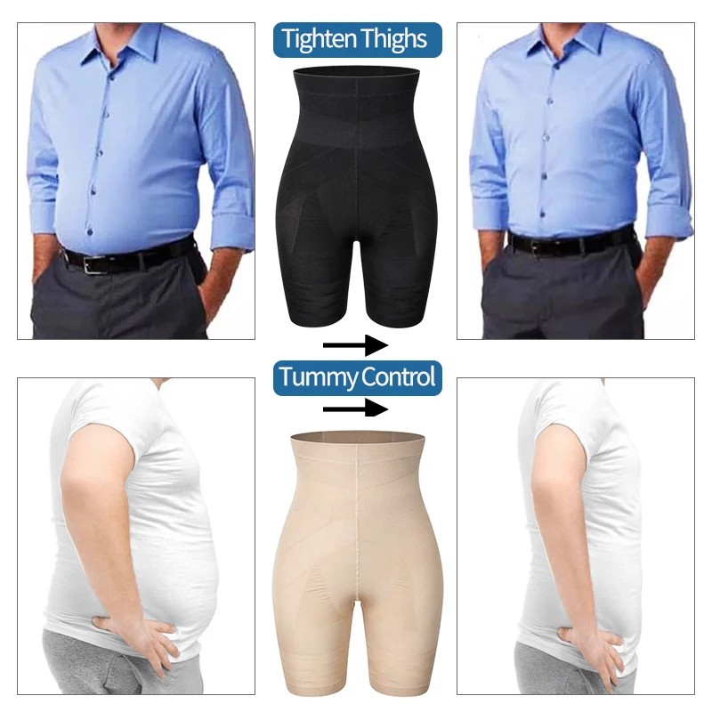 Männer Body Shaper Bauch-steuer Shorts Shapewear Bauch Gürtel Boxer Briefs Hohe Taille Abnehmen Unterwäsche Bein Kompression Höschen