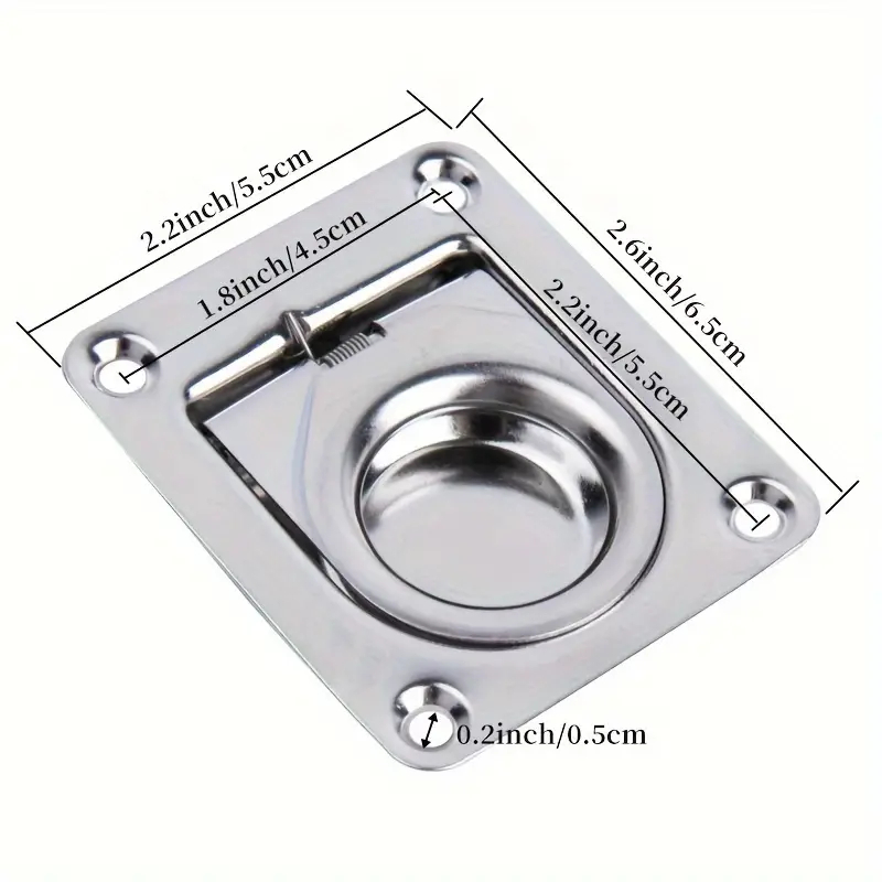(2 Stück) Sicherungsringgriff aus Edelstahl, Marineboote, Yacht, bündiger Lift, 2,5 Zoll
