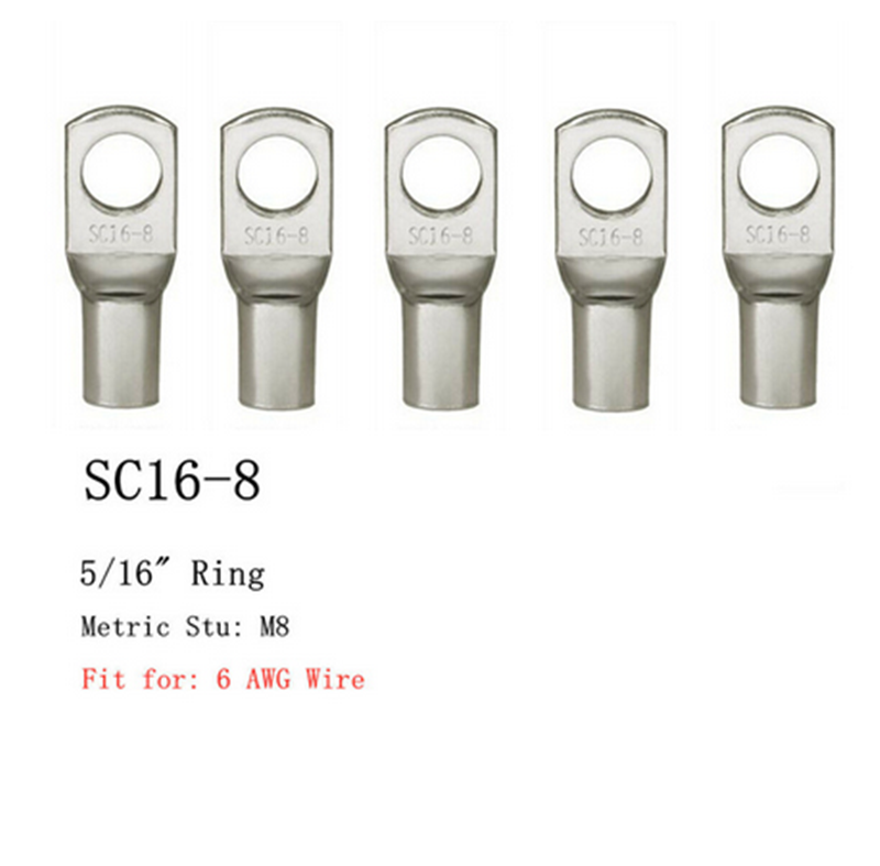 20 Stuks 4-25Mm Assortiment Vertinde Koperen Lugs Ring Crimp Terminals Batterij Draad Laskabel Connectoren Kit
