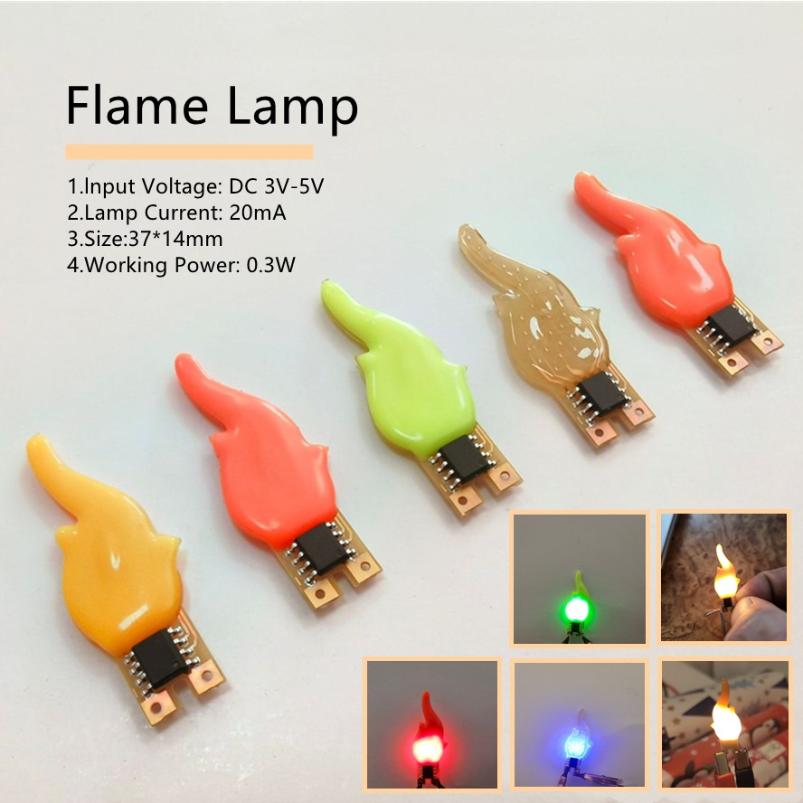 Candele Flash Cob a quattro colori 3V Led Edison Flame LED Filamento 2200K Diodo Decorazione festa di compleanno Lampadina Accessori fai da te