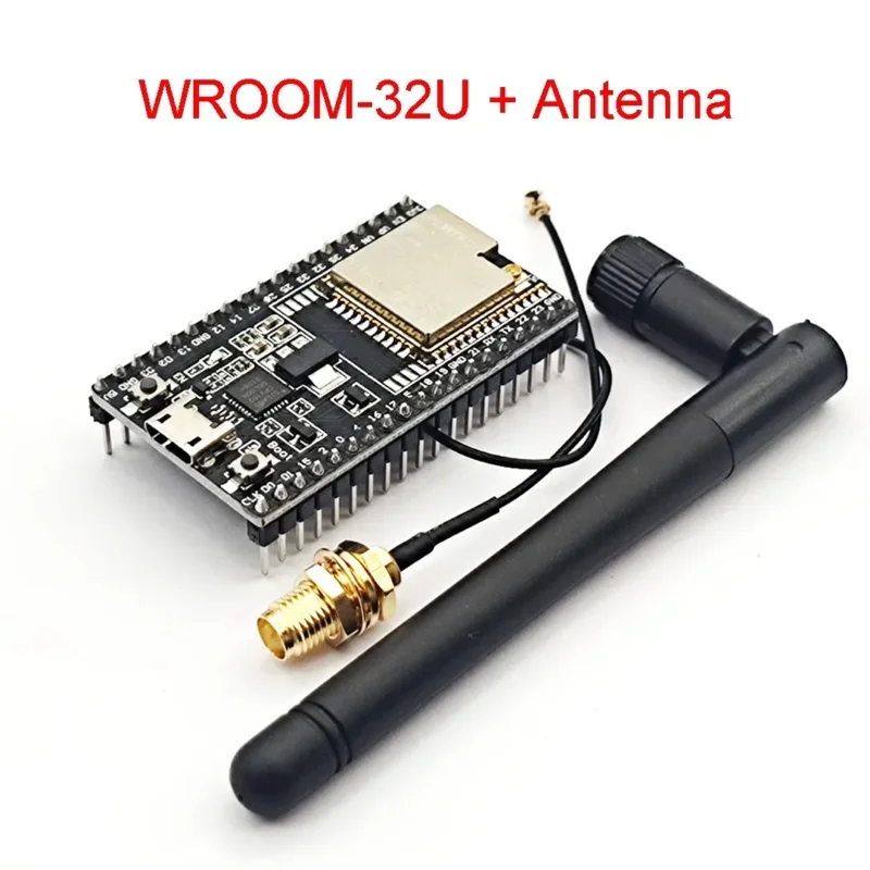 Esp32 devkitc wifi + placa de desenvolvimento bluetooth WROOM & módulo wifi com antena 2.4g opcional ESP32-WROOM-32U placa de desenvolvimento