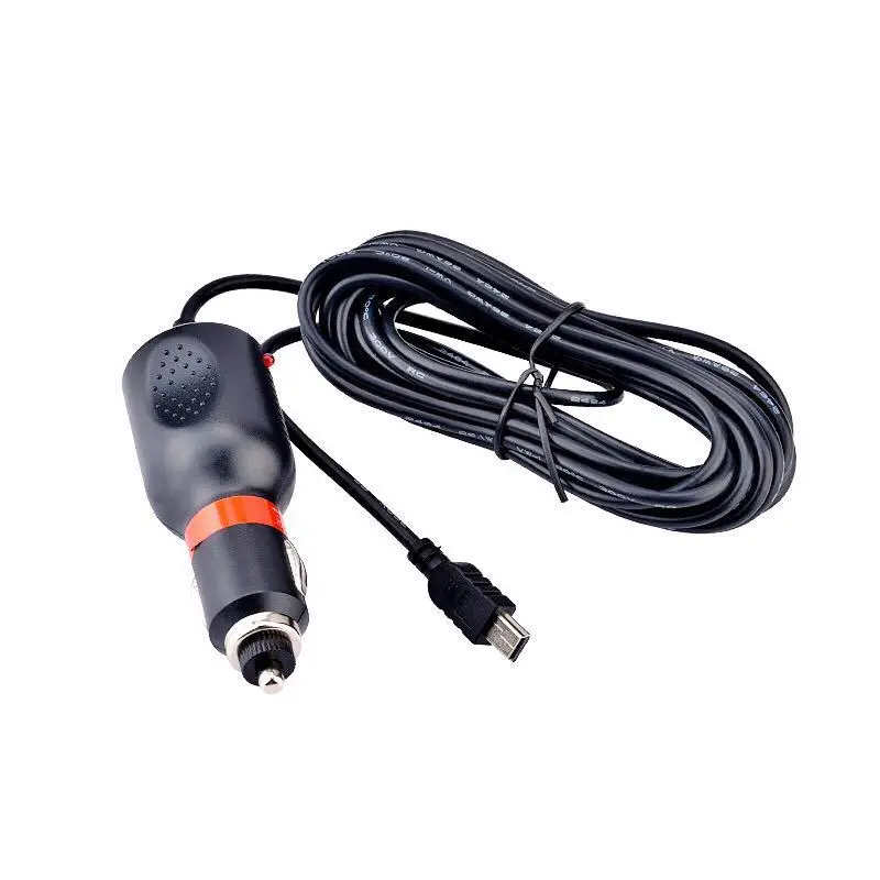 5V 2A Micro o Mini 5pin Dash Cam adaptador de cigarrillo de coche cargador de enchufe de encendedor Cable de 3,5 m de longitud para Garmin coche GPS DVR carga
