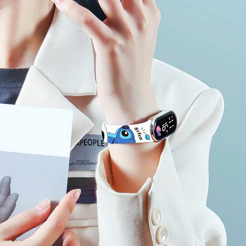 Детские часы со стежком, водонепроницаемые спортивные часы с сенсорным экраном для девочек, водонепроницаемые цифровые часы-браслет, подарки