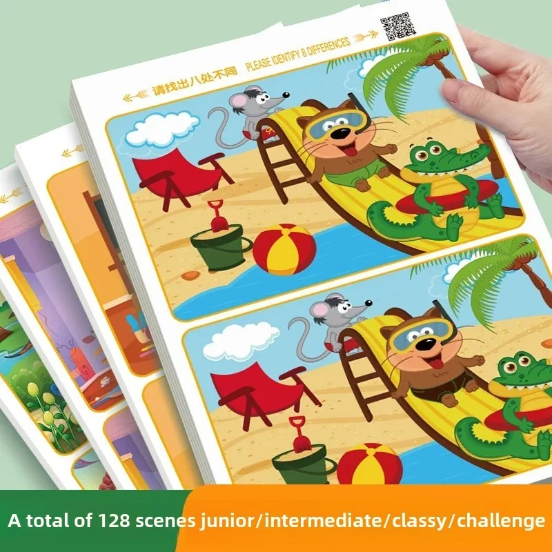 Spot the Difference" Concentration Game Book - Reusable, Educational Focus Exercise for Science Learning, Made of Durable Paper