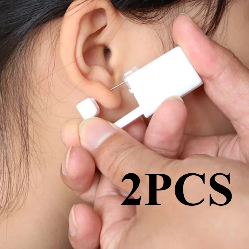 4MM 2PCS Disposable Sterile Ear Piercing Kit, Cartilage Tragus Helix Piercing Gun No Pain Piercer Tool Machine Set Stud Jewelry
