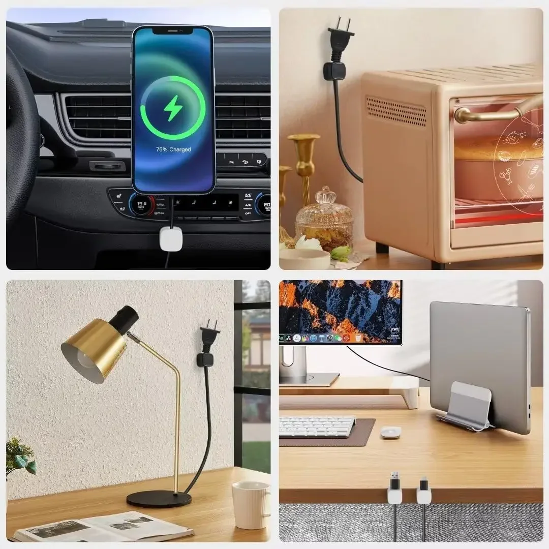 磁気ケーブルクリップオーガナイザー粘着ケーブルホルダーワイヤー管理USB充電器コードキーパーホームオフィス電話デスクカー壁用