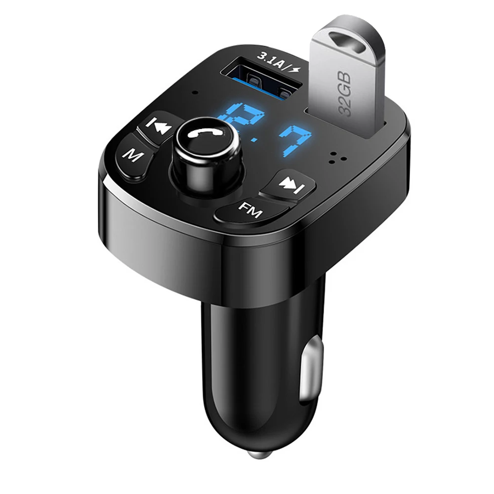 Auto mp3-speler Dubbele USB-snellader FM-zender Bluetooth-compatibel 5.0 Handsfree carkit USB Flash Drive Plug Car Kit