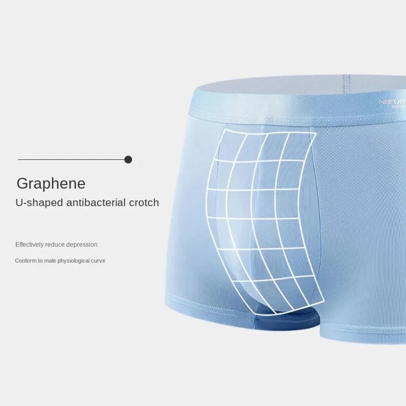 4 stücke Boxer Männer Unterwäsche Eis Seide Boxer Graphene Mann Unterhose Atmungsaktive Schlüpfer der Männer Ultradünne Männliche BoxerShorts Stamm