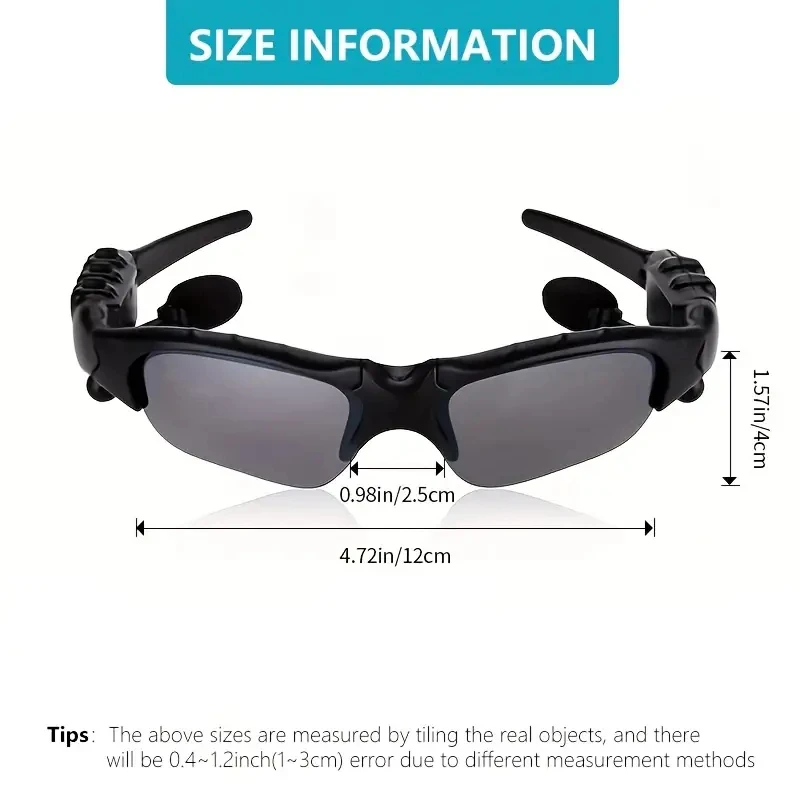 Gafas Auriculares Estéreo Auriculares Inalámbricos con Micrófono Gafas Gafas de Sol para Conducir Ciclismo Deportes Auriculares