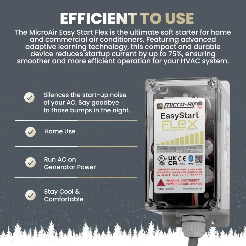 EasyStart FLEX 398 - Bluetooth Soft Start Kit for Home Air Conditioner, RV & Commercial Use, Works with Generators