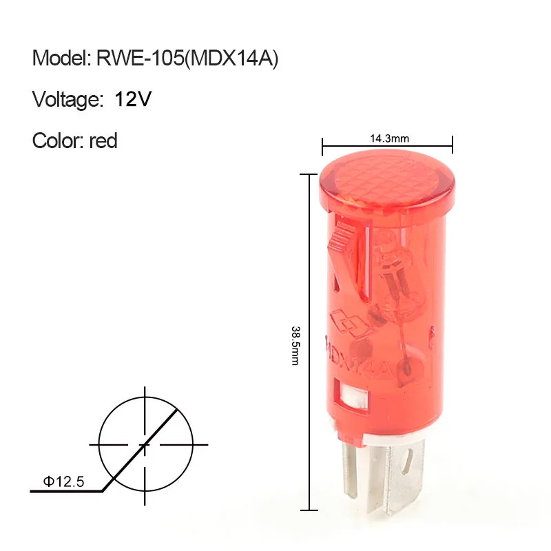 10 Chiếc 12V 24V 220V 380V DC Hướng Dẫn Tín Hiệu Đèn Neon Chỉ Báo Bảng Điều Khiển Gắn Đỏ Xanh vàng Đèn
