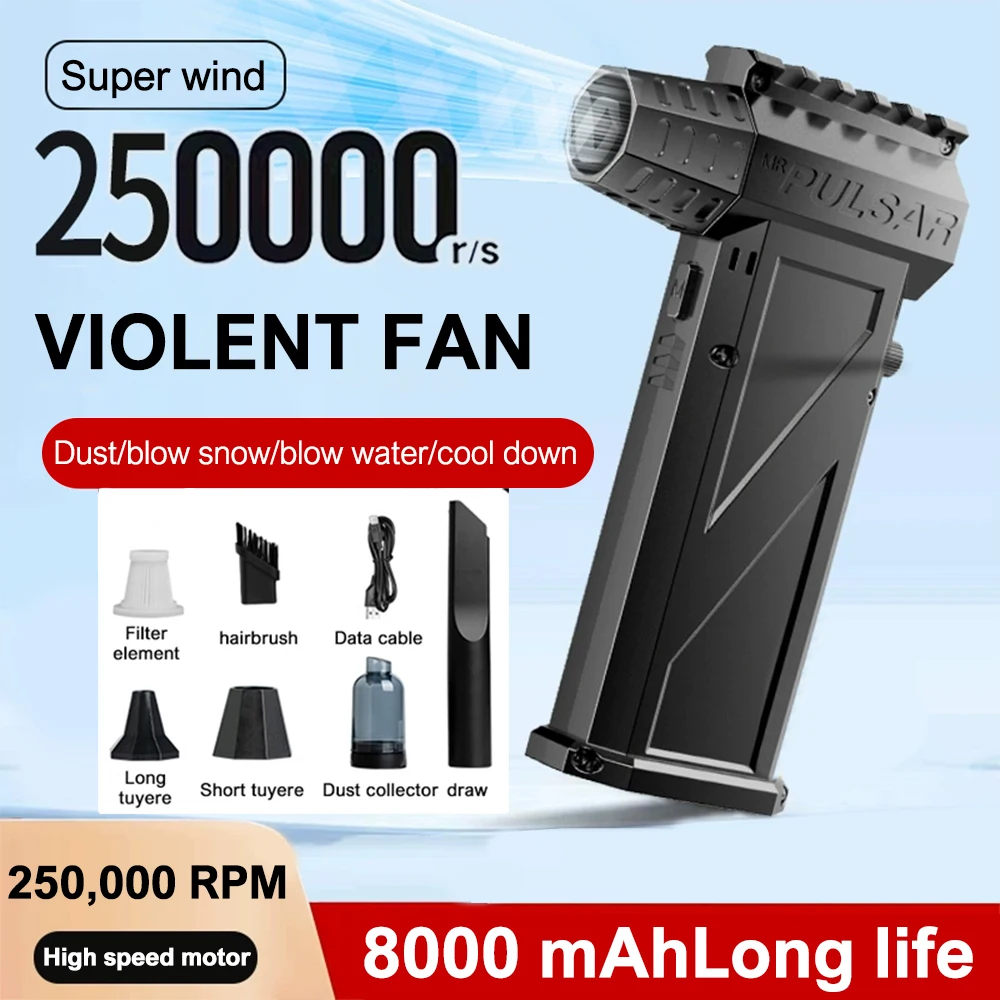 Soplador de chorro turbo X3Pro 250000 Potente soplador de aire RPM, Motor sin escobillas, ventilador Turbo, velocidad del viento, 52 m/s, 8000mAh, soplador de aire
