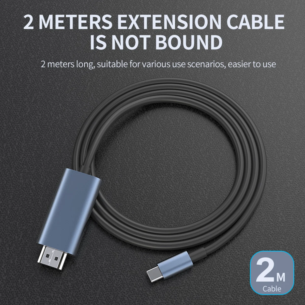 สาย USB C เป็น HDTV สำหรับ6.6FT สำนักงานที่บ้าน4K @ 60HZ USB Type C TO HDMI สาย Thunderbolt 4/3เข้ากันได้กับ iPhone 15 pro/max Mac