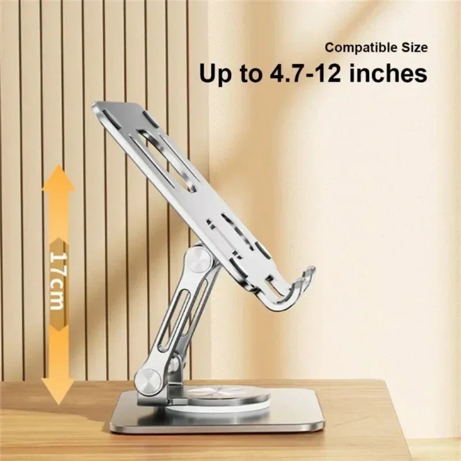 360° Rotation Foldable Mobile Phone Tablet Bracket  Laptop Bracket Aluminum Alloy Desktop Lazy Backet Height Adjustable for iPad