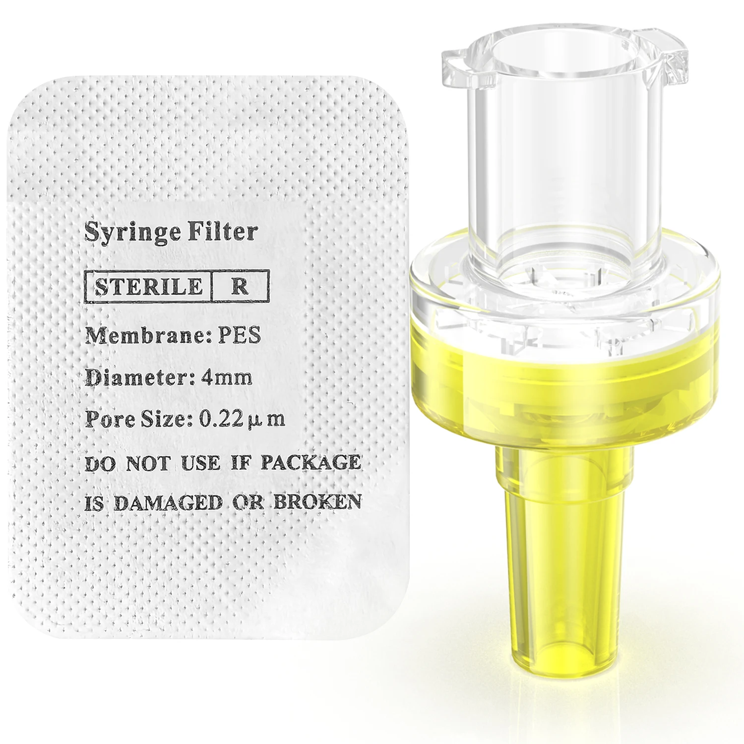 Sterile hydrophilic Syringe Filters,PES Membrane 0.22μm Pore Size,4mm Diameter,10pcs/25pcs/100 Pcs Individually Packed by Ks-Tek