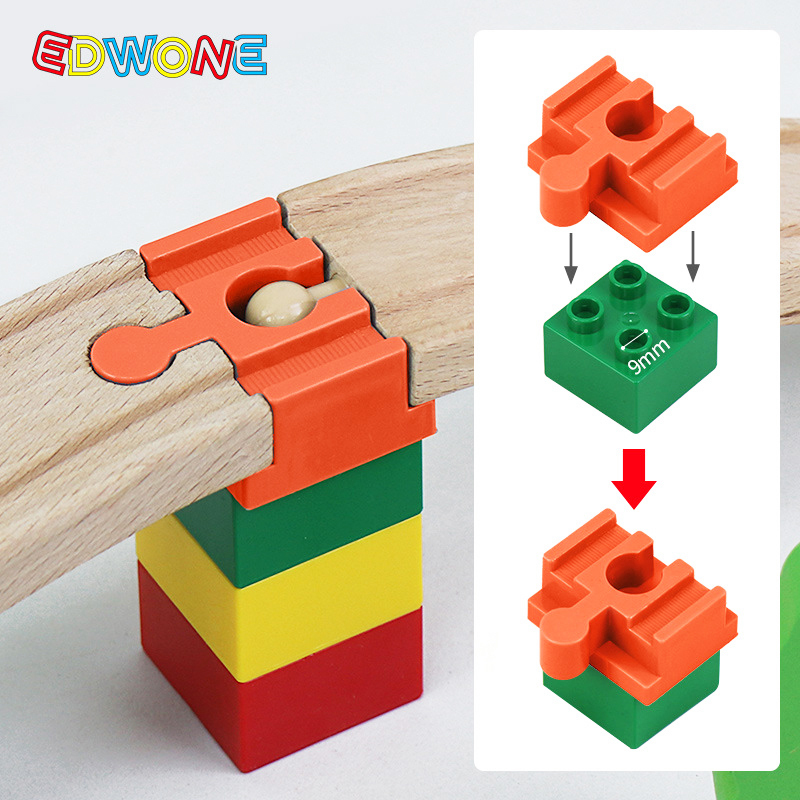 New Wooden Train Track Accessories Plastic Building Block Universal Connector Adapter fit for All Wooden Railway Tracks Toys