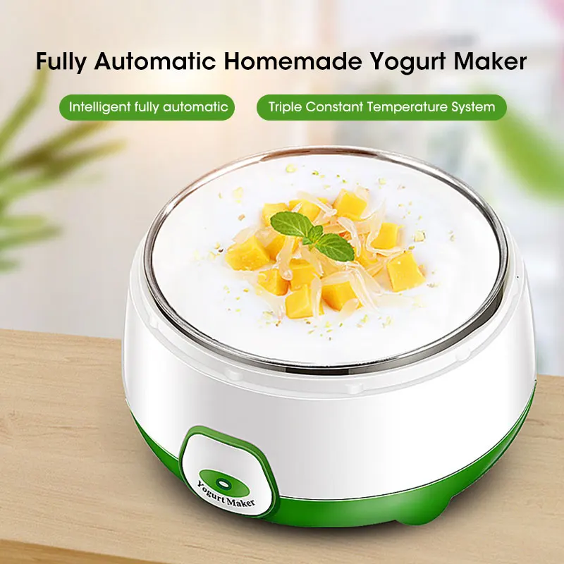 Mini yogur eléctrico de 1L, máquina automática multifuncional de 220V para el hogar, máquina de fermentación de yogur y Natto DIY