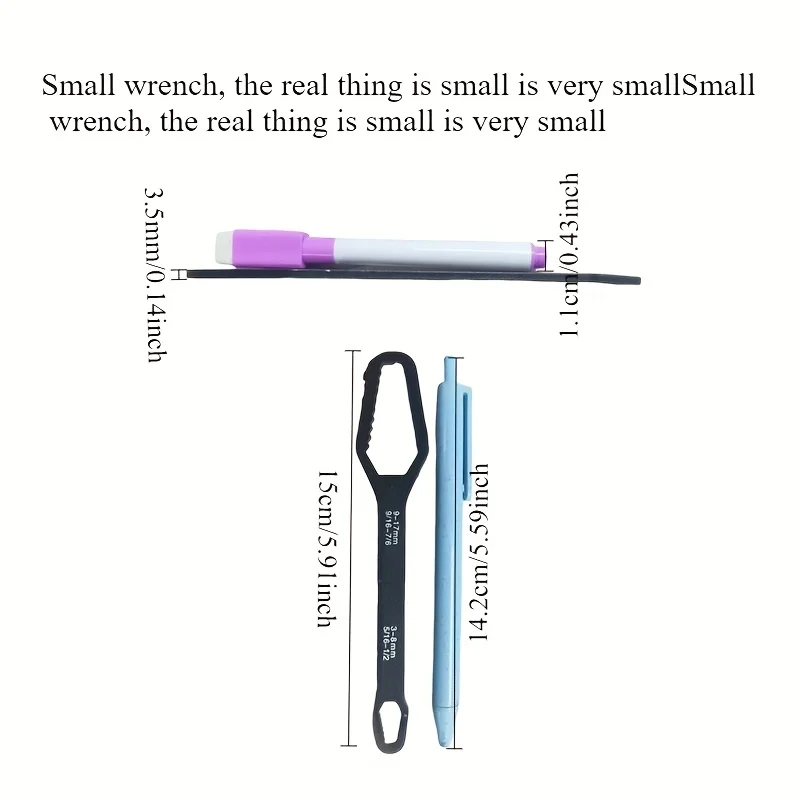 8 to 17 Black Multifunctional Double End Box Wrench Hexagon Double End Solid Wrench Screw and Nut Tool with Various Diameters
