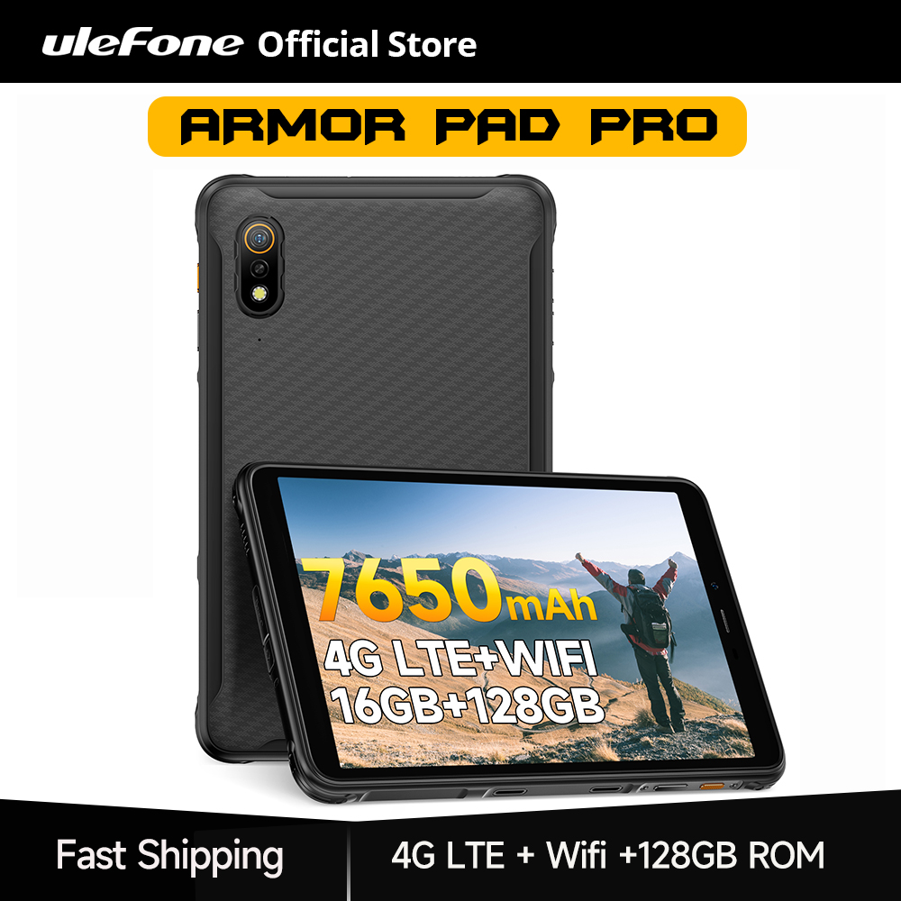 Ulefone Armor Pad Pro Tablet robusto IP68/IP69K 4G MT8788 Tablet 16GB RAM (8 + 8GB RAM) 128GB ROM 48MP Android 7650mAh