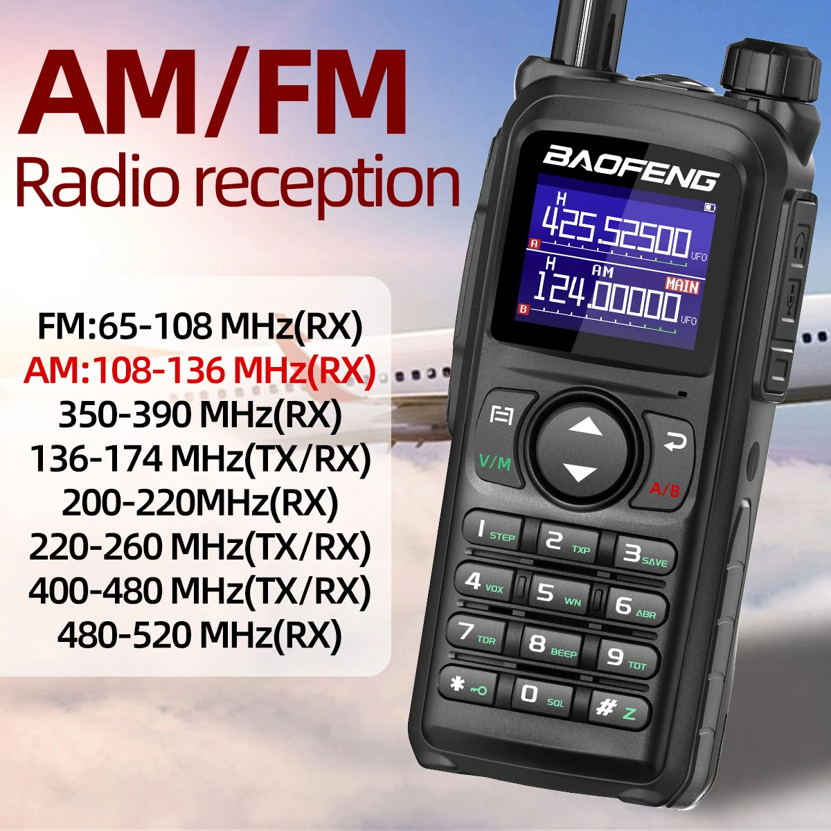 BAOFENG UV-28 PRO MAX UHF Walkie Talkie 10W Multi-Band 999CH Drahtlose Kopierfrequenz Long Range Typ-C AM FM NOAA Two WayRadio
