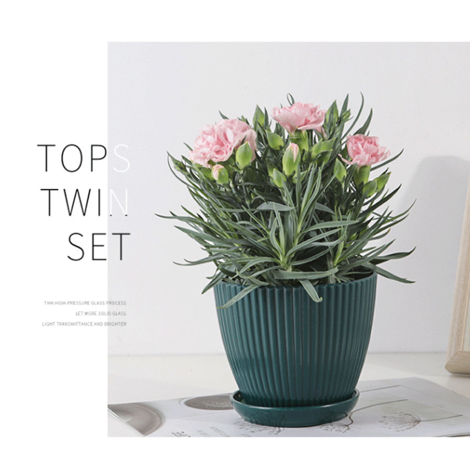 Maceta de resina para interiores, macetas de jardín de boca ancha, ideal para todas las plantas de la casa