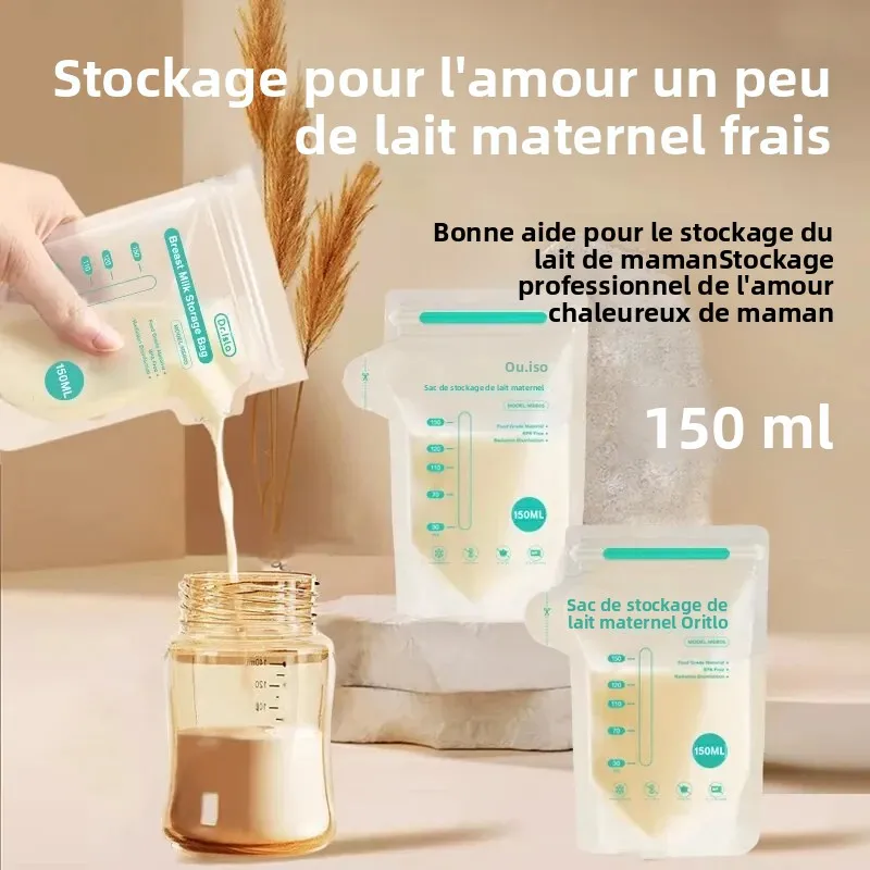 30 pièces 150/250ML sac de stockage de lait maternel jetable petite capacité sac de stockage de lait congelé sans BPA