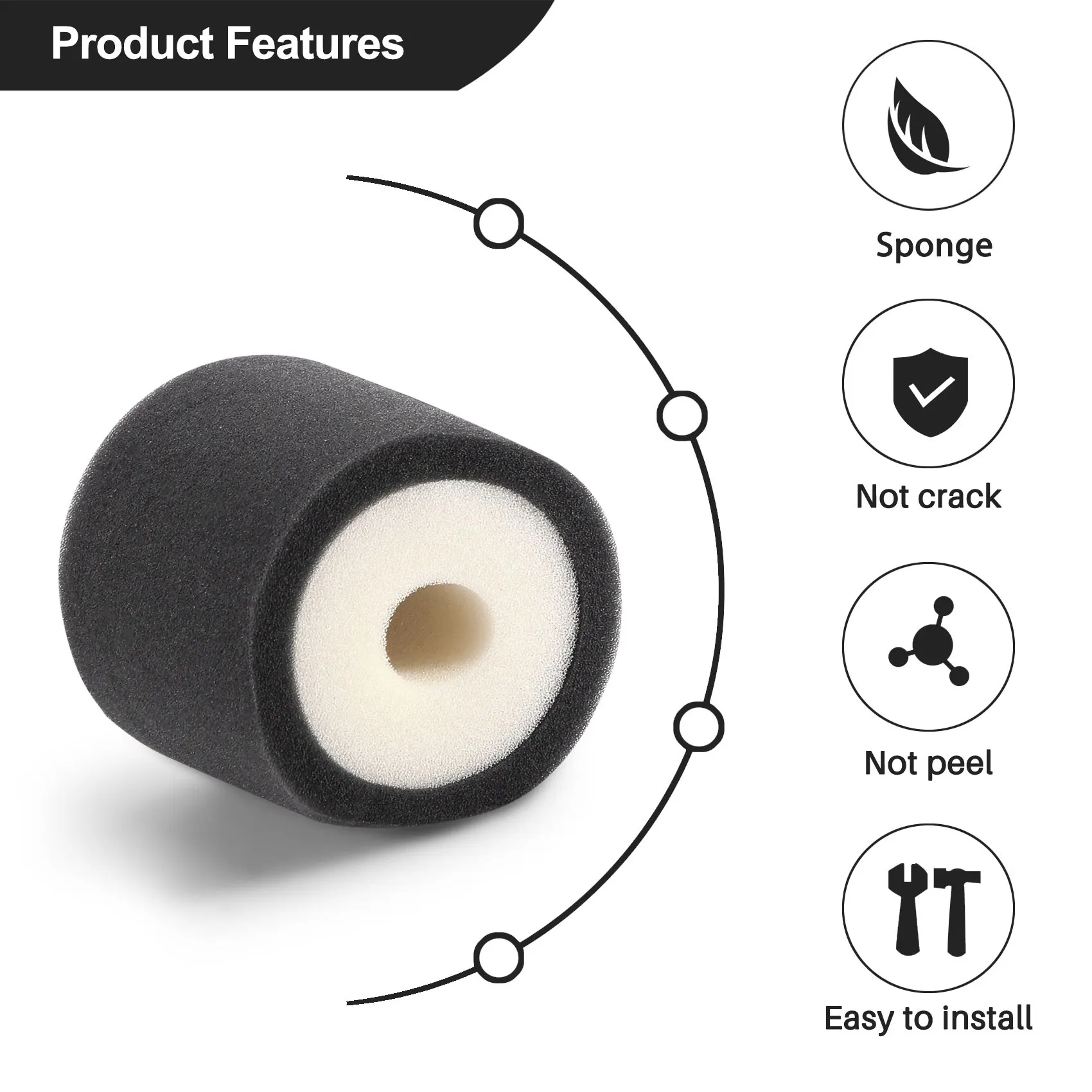 BABQ for 1/5 Baja Air Filter Foam Upgraded for 5B 5T SC RC King Motor Rovan Remote Control Filtration Cotton Part