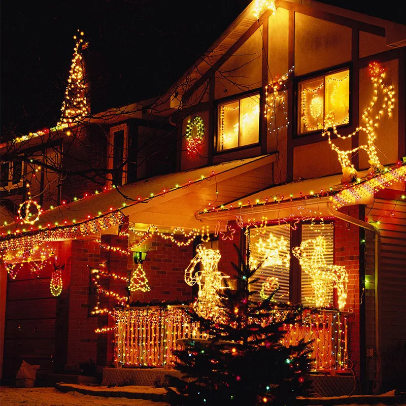 Guirnalda de luces 100LED 10M Navidad/boda/decoración de fiesta guirnalda AC 110V 220V lámpara Led impermeable al aire libre 9 colores Led