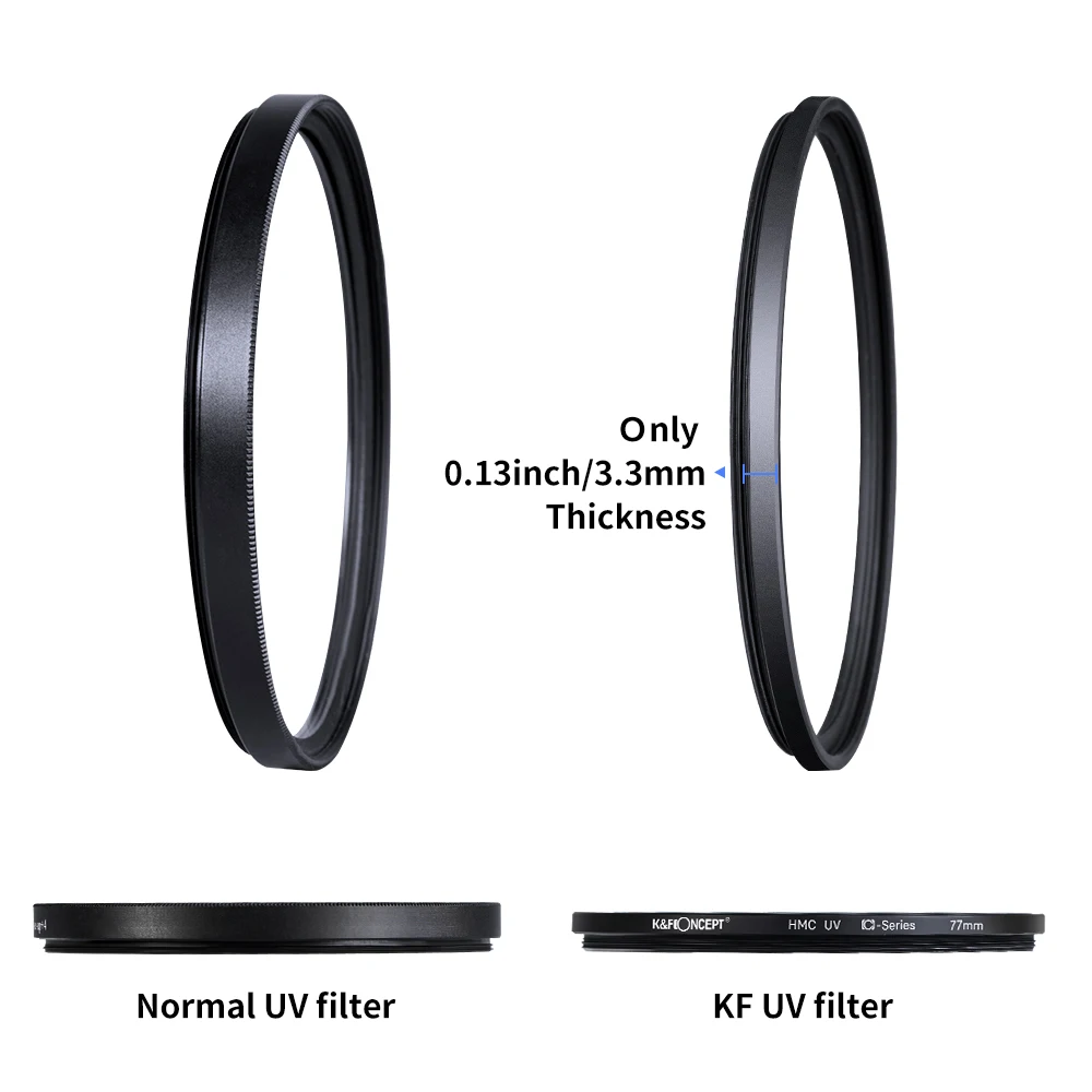 K&F Concept MCUV UV Filter C Series 49-82mm Ultra Slim Optics Multi Coated Ultraviolet Protection Camera UV Lens Filter