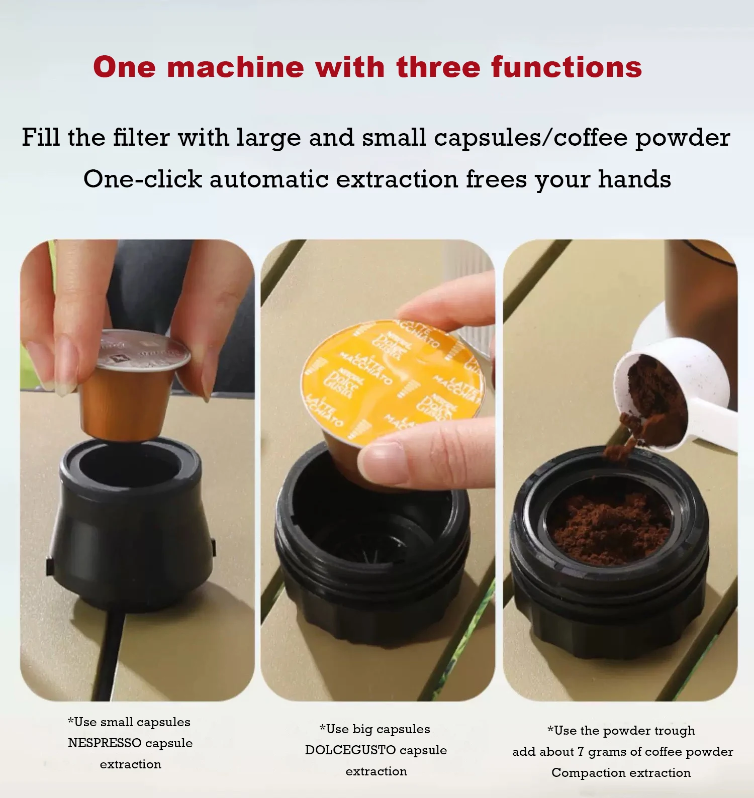 Cafetera portátil inalámbrica para acampar y coche, cafetera portátil con pantalla Digital, cafetera Espresso portátil 3 en 1