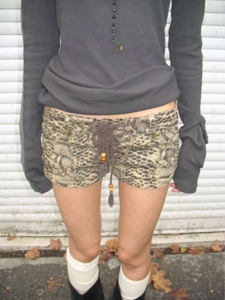 Verão feminino y2k streetwear gyaru harajuku moda grunge vintage coquette baixo aumento 2000s jean shorts denim calças quentes japonês