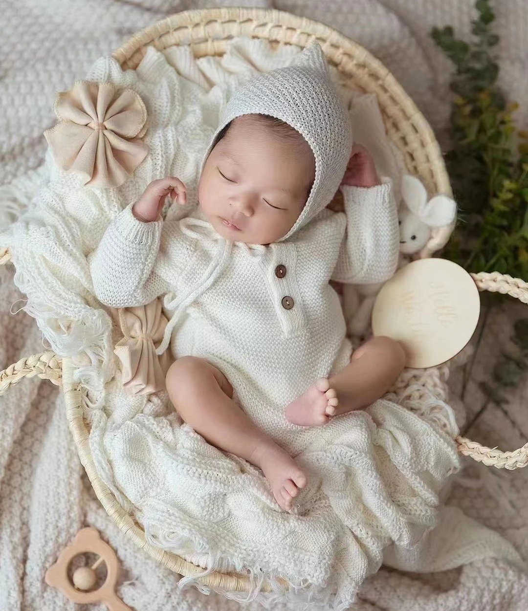 Palha cesta newborn photography props ninho posando recém-nascido with handles newborn photography accessories cesta recém-nascida newborn fotografia berco para bebê bebes accesorios recien nacido newborn props