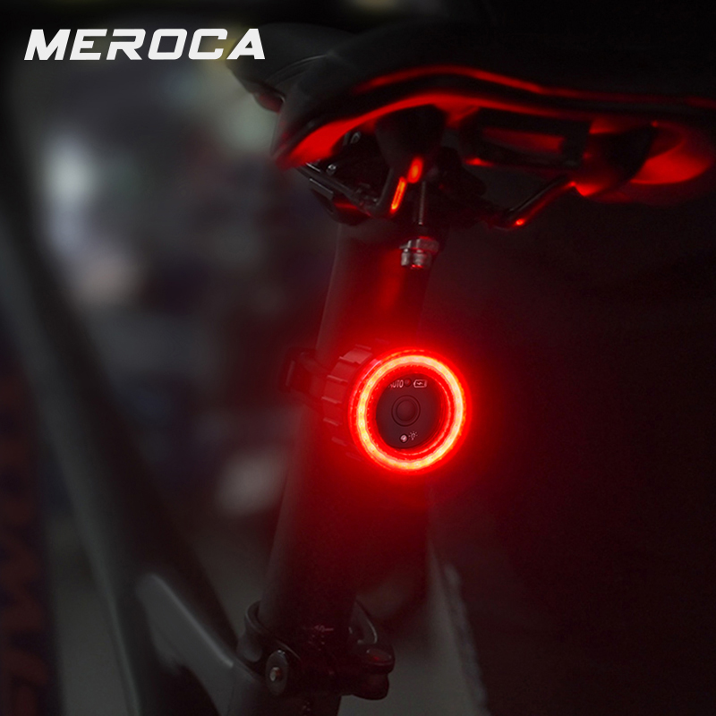 MEROCA 自転車リアライト USB 充電高視認性多機能点滅ブレーキセンサーテールライト MTB ロードバイクランプ
