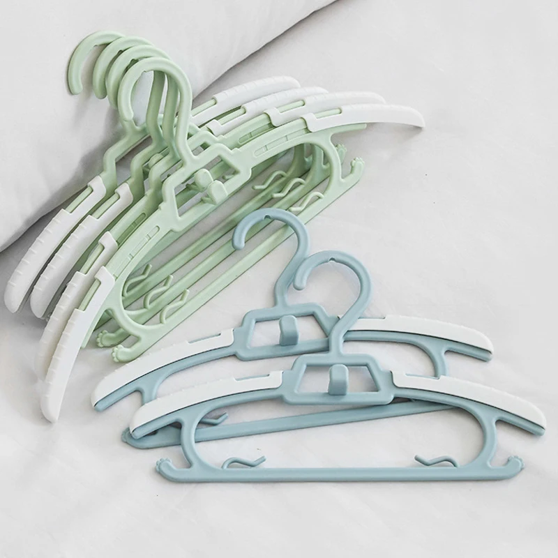10PCS Children's Clothes Rack Non-slip Non-trace Clothes Support Home Telescopic Storage Drying Rack Baby Multi-functional
