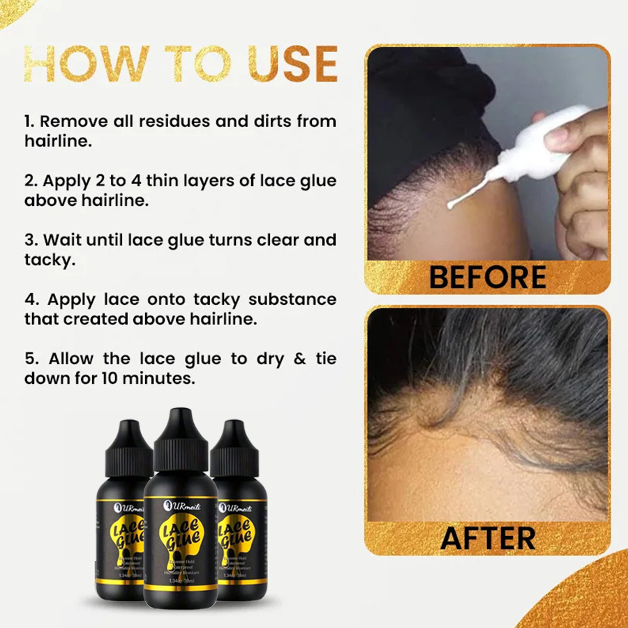 Kit de pegamento para peluca de encaje, 6 uds., con tinte de encaje en aerosol, conjunto de herramientas de instalación para peluca, incluye barra de cera para el cabello, adhesivo para encaje y removedor de pegamento