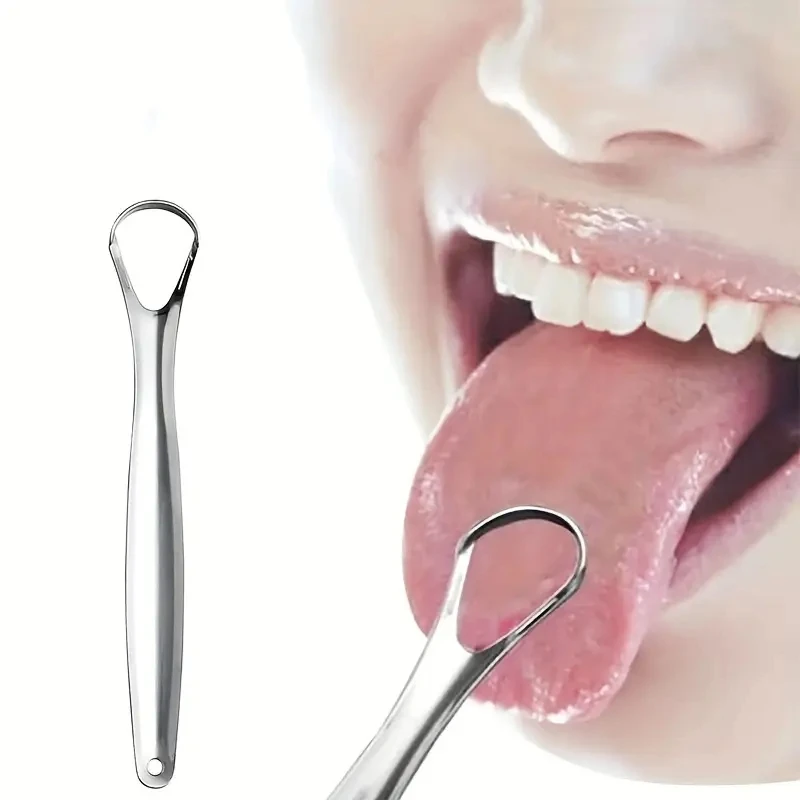 Stainless Steel Tongue 1pc Scraper Tongue Coating Cleaner TongueCoating Brush Cleaning Tongue Coating Removing Bad Breath OralCa